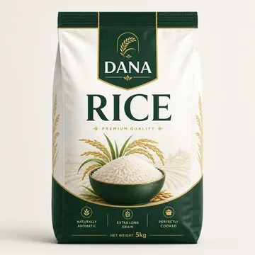 Rice Packaging for DANA - AI-generated packaging design concept