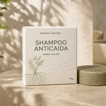 Shampoo Anticaida Packaging for Esencia Natura - AI-generated packaging design concept