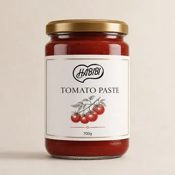 Tomato Paste Packaging for Habibi - AI-generated packaging design concept