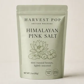 Flavoured Makhana Packaging for Harvest Pop - AI-generated packaging design concept