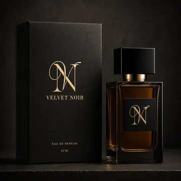 Perfume Bottles Packaging for Velvet Noir - AI-generated packaging design concept