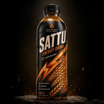 Sattu Energy Drink Packaging for Sattu - AI-generated packaging design concept