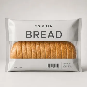 Bread Packaging for Ms Khan - AI-generated packaging design concept