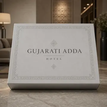 Hotel Packaging for Gujarati Adda - AI-generated packaging design concept