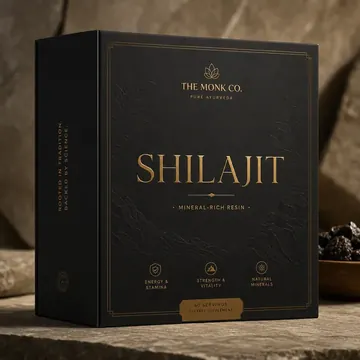 Shilajit Packaging for The Monk Co. - AI-generated packaging design concept
