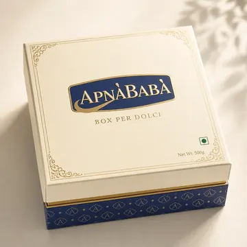 Box Per Dolci (mithai Box) Packaging for ApnàBabà - AI-generated packaging design concept