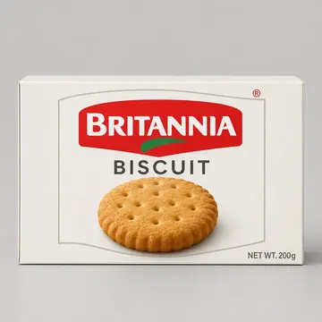 Biscuit Packaging for Britania - AI-generated packaging design concept