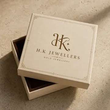 GOLD JEWELLERY Packaging for H.K JEWELLERS - AI-generated packaging design concept