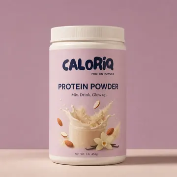 Protein Powder Packaging for Caloriq - AI-generated packaging design concept