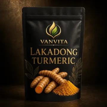 Lakadong Turmeric Packaging for Vanvita #1341 - AI-generated packaging design concept