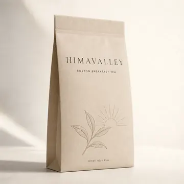 Boston Breakfast Tea Packaging for Himavalley - AI-generated packaging design concept