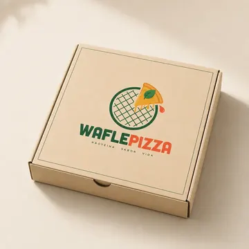 PIZZA Packaging for WAFFLEPIZZA - AI-generated packaging design concept