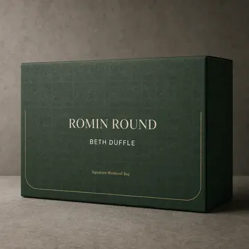 Beth Duffle Packaging for Romin Round - AI-generated packaging design concept