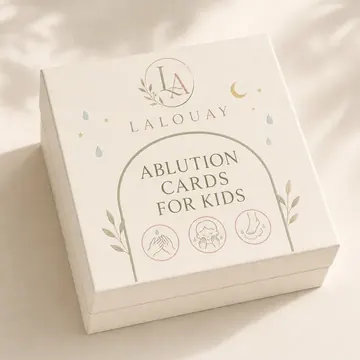 Ablution Cards For Kids Packaging for Lalouay - AI-generated packaging design concept