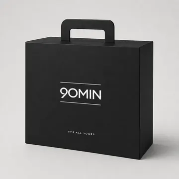 Gift Box Packaging for 90min - AI-generated packaging design concept