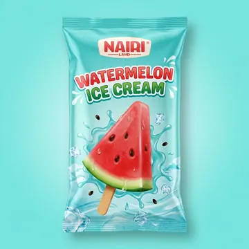Watermelon Ice Cream Packaging for Nairi Land - AI-generated packaging design concept