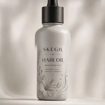 Hair Oil Packaging for Skegil - AI-generated packaging design concept