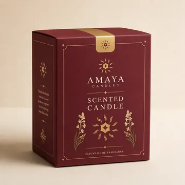 Scented Candle Packaging for Amaya - AI-generated packaging design concept