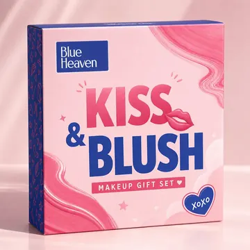 Kiss & Blush Packaging for Blue Heaven - AI-generated packaging design concept