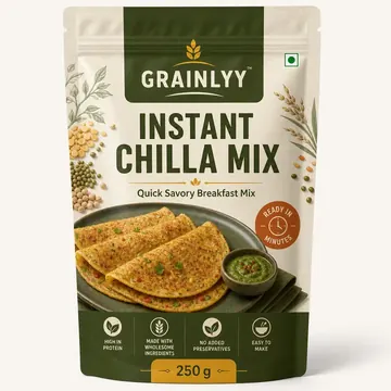 Instant Chilla Mix Packaging for Grainlyy - AI-generated packaging design concept