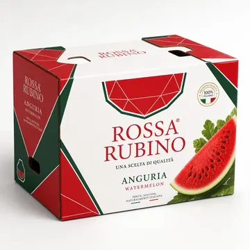 Watermelon Packaging for Rossa Rubino - AI-generated packaging design concept