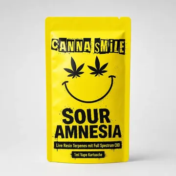 Flat Pouch Packaging for Canna Smile - AI-generated packaging design concept
