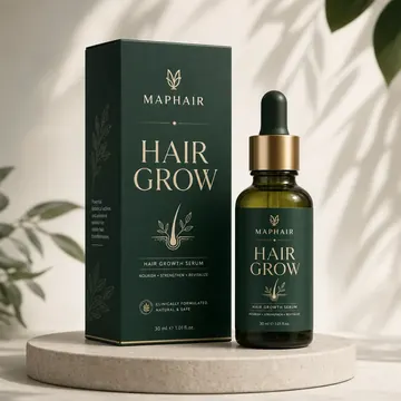 Hair Grow Packaging for Maphair - AI-generated packaging design concept