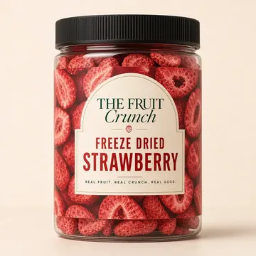 Freeze Dried Strawberry Packaging for The Fruit Crunch - AI-generated packaging design concept