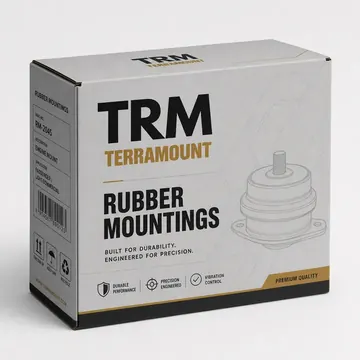 Rubber Mountings Packaging for TRM - AI-generated packaging design concept