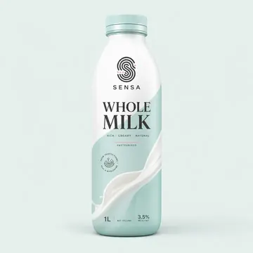 Whole Milk Packaging for SENSA - AI-generated packaging design concept