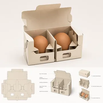 Empaque Funcional Para 2 Huevos Packaging Design - AI-generated packaging design concept