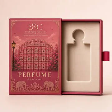 Perfume Packaging for Scented Strory Co. - AI-generated packaging design concept