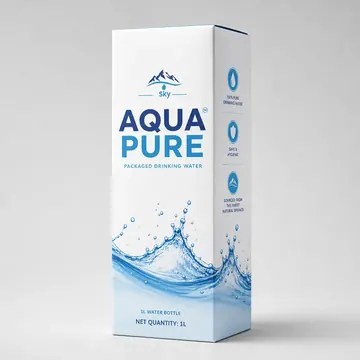 1L Water Bottle Packaging for Sky Aqua Pure - AI-generated packaging design concept