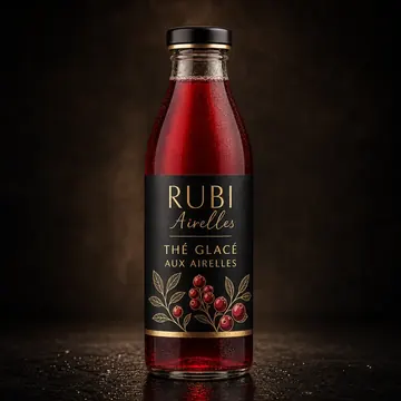 Thé Glacé Aux Airelles Packaging for RUBI Airelles - AI-generated packaging design concept