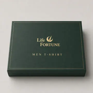 Men T-Shirt Packaging for Life Fortune - AI-generated packaging design concept