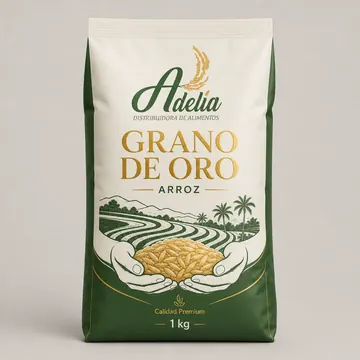 Grano De Oro Packaging for Adelia - AI-generated packaging design concept