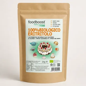 Eritritolo Packaging for Foodboost - AI-generated packaging design concept