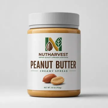 Penaut Butter Packaging for Nutharvest - AI-generated packaging design concept