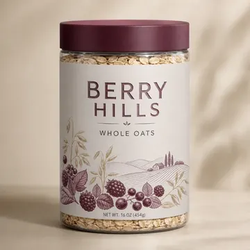 Whole Oats Packaging for Berry Hills - AI-generated packaging design concept
