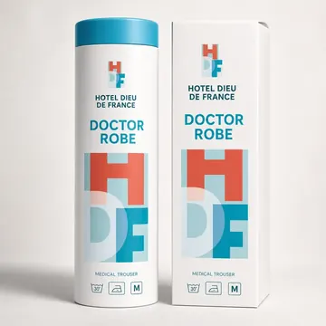 Doctor Robe Packaging for Hotel Dieu De France - AI-generated packaging design concept