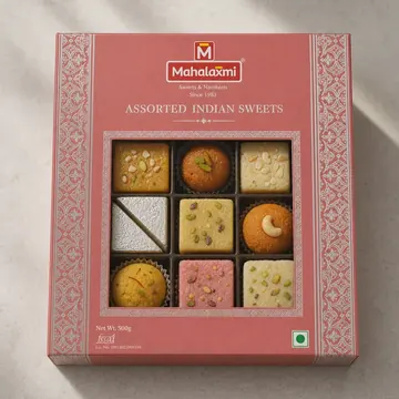 Indian Sweets Packaging for Maha;axmi Sweets - AI-generated packaging design concept