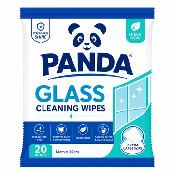 Glass Cleaning Wipes Packaging for Panda - AI-generated packaging design concept