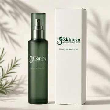 Rosemary Hair Growth Spray Packaging for Skineva - AI-generated packaging design concept