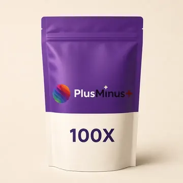 100X Packaging for PlusMinus - AI-generated packaging design concept