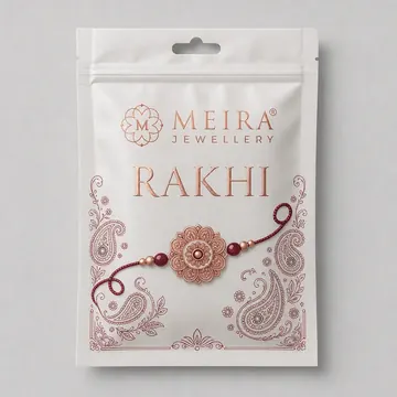 RAKHI Packaging for MEIRA JEWELLERY - AI-generated packaging design concept