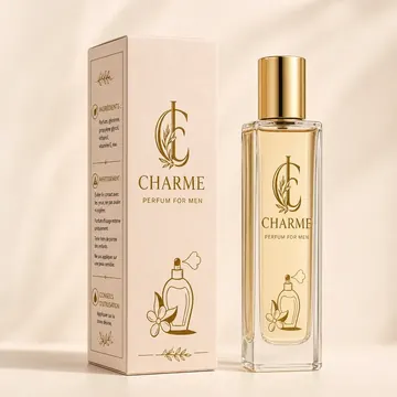 Perfum For Men Packaging for CHARME - AI-generated packaging design concept