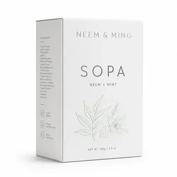 Sopa Packaging for Neem & Ming - AI-generated packaging design concept