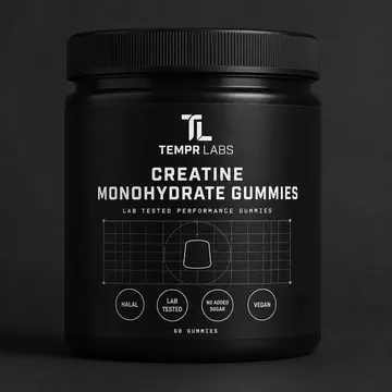 Creatine Monohydrate Gummies Packaging for TEMPR LABS #1732 - AI-generated packaging design concept