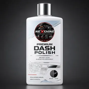 PREMIUM DASH POLISH Packaging for NexShine - AI-generated packaging design concept