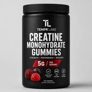 Creatine Monohydrate Gummies Packaging for TEMPR LABS #1758 - AI-generated packaging design concept